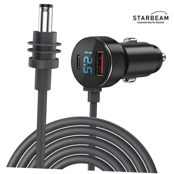 Starlink Mini 12/24V DC 3m LCD Screen Cigarette Lighter Power Cable